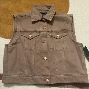 Wild Fable Tan Button Up Vest